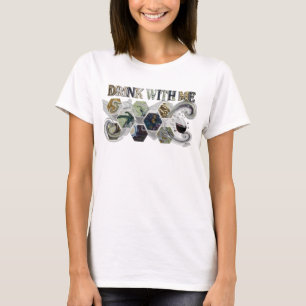 T-shirt Chemise avec la déclaration DRINK WITH ME colorée