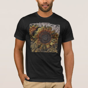 T-shirt Chemise avec l'œuvre d'art Tournesol vintage #4