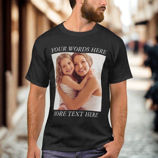 T-shirt Chemise avec photo personnalisée et texte personna (Créateur téléchargé)