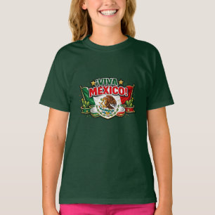 T-shirt Chemise avec typographie patriotique Viva Mexique 