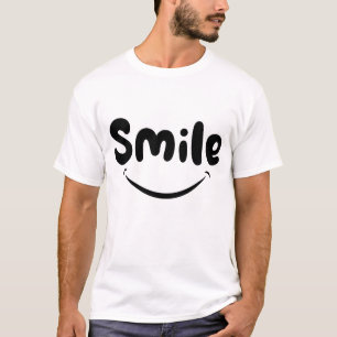 T-shirt Chemise avec un logo sourire et le mot "sourire"