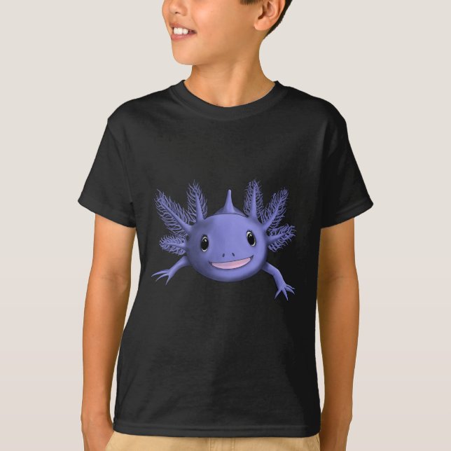 T-shirt Chemise Axolotl Bleue (Devant)