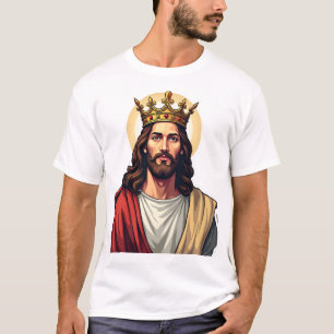 T-shirt Chemise Bannière du Roi Jésus Gravure Vintage 2