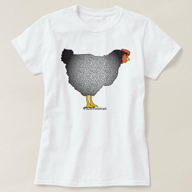 T-shirt Chemise barrée de poulet de roche (Design devant)