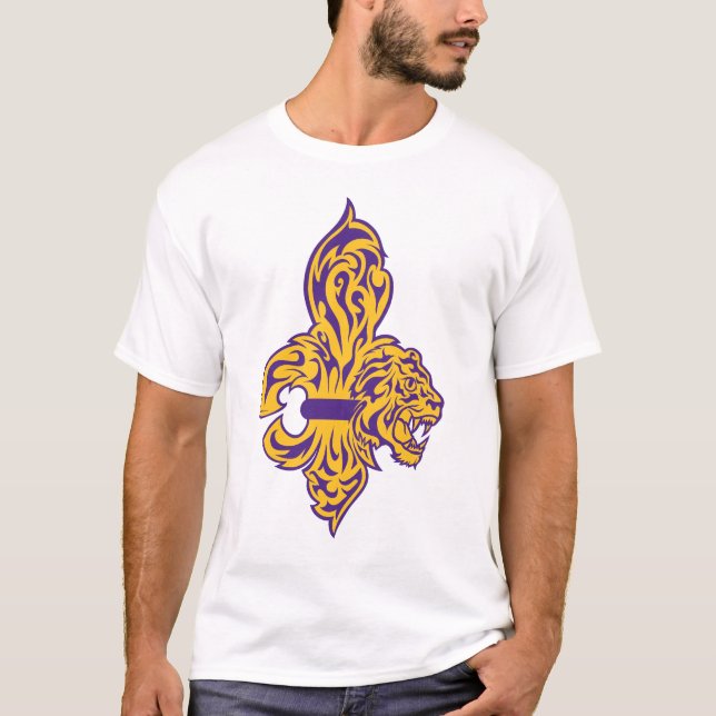 T-shirt Chemise Basique Tiger Fleur De Lis (Devant)