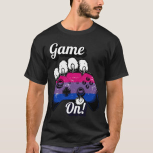 T-shirt Chemise Bisexuel Fier Game On Manette Patte de Tig