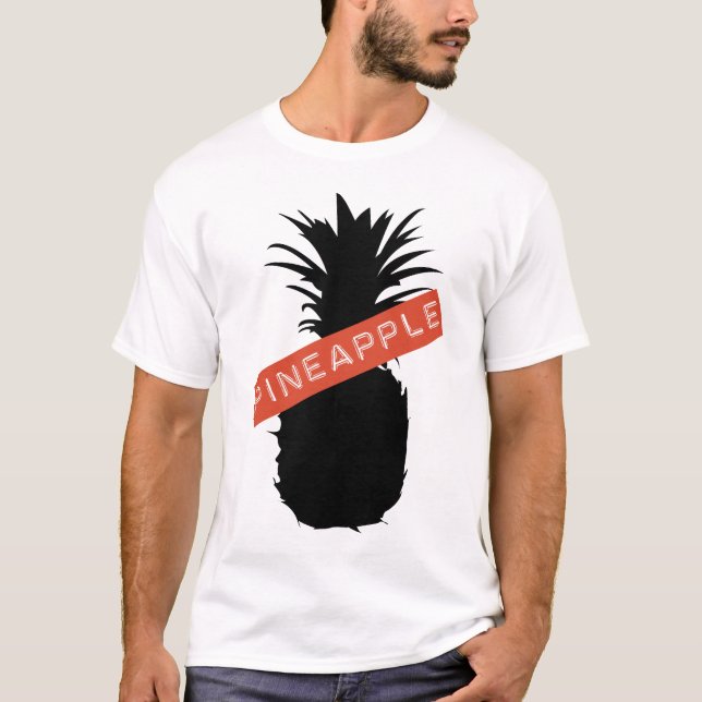 T-shirt Chemise blanche de l'ananas des hommes (Devant)