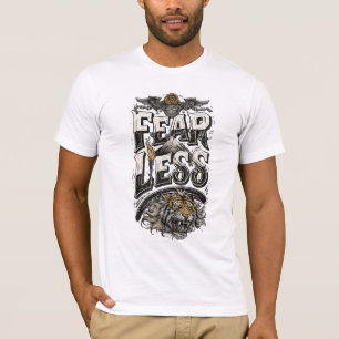 T-shirt Chemise blanche décontractée Motivation Tigre Ment