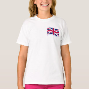 T-shirt Chemise Blanche Fille avec Union Jack