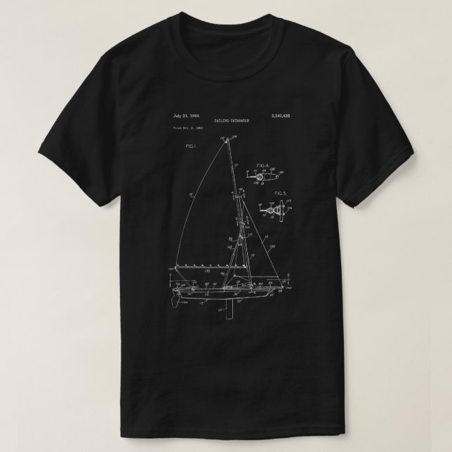 T-shirt Chemise bleue Catamaran - Old Ocean Sai (Design devant)