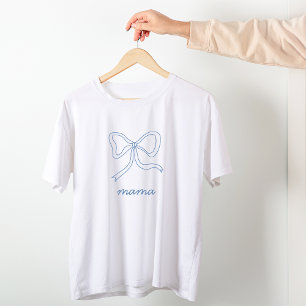 T-shirt Chemise bleue Coquette Bow Baby shower Mama