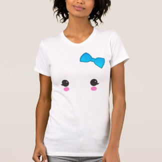 T-shirt chemise bleue d'arc de visage de fantôme