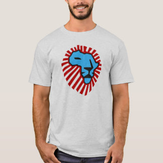 T-shirt Chemise bleue de l'Afrique de lion de crinière