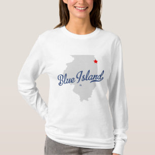T-shirt Chemise bleue de l'Illinois IL d'île