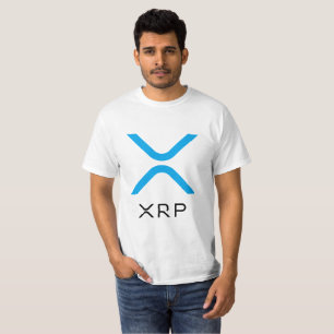 T-shirt Chemise bleue et noire d'ondulation de XRP du logo