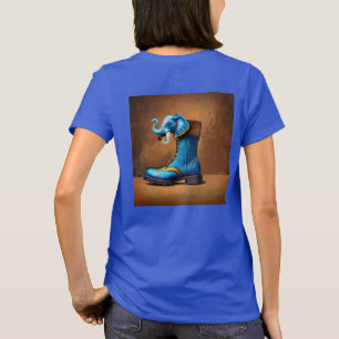 T-shirt Chemise bleue femme Steampunk Elephant Boot dos