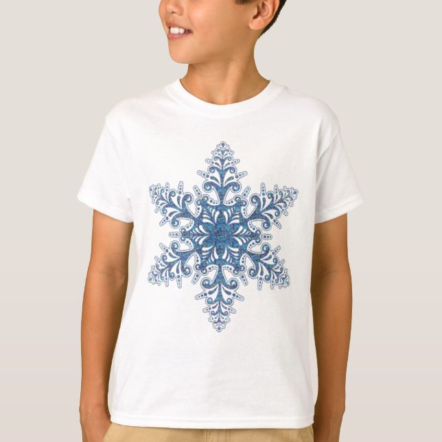 T-shirt Chemise Blue Snowflake (Devant)