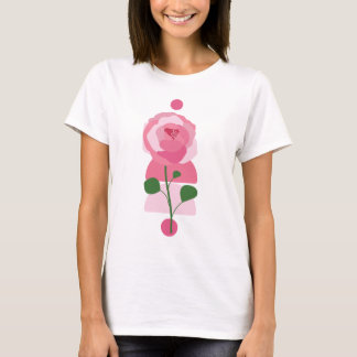 T-shirt Chemise Bohème Fleur Rose