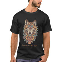 Chemise Boho Floral Loup Art Psychédélique 