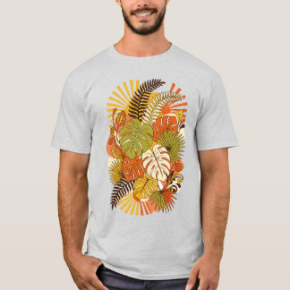 T-shirt Chemise Boho Tropical Plantes Botaniques