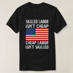 T-shirt Chemise bon marché d'Américain de Fête du travail