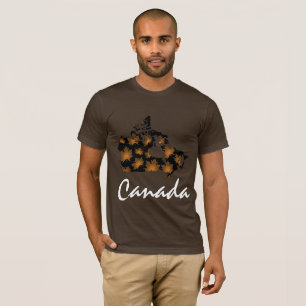T-shirt Chemise brune en feuille d'érable