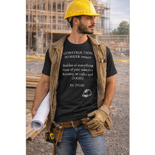 T-shirt Chemise Cadeau Définition Ouvrier de Construction