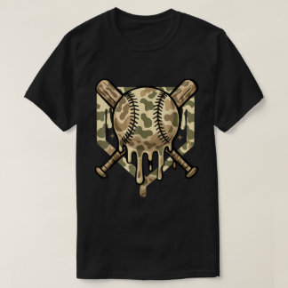 T-shirt Chemise Camouflage Baseball Drip pour Garçons et J