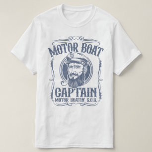 T-shirt Chemise capitaine de bateau à moteur pour hommes