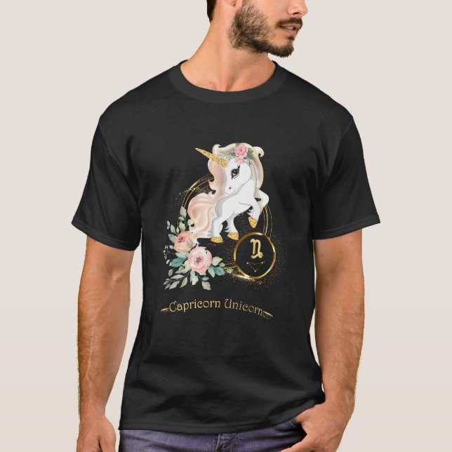 T-shirt Chemise Capricorne Signe Licorne Zodiaque Astrolog (Devant)