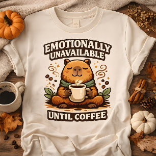 T-shirt Chemise Capybara Café Émotionnellement Indisponibl