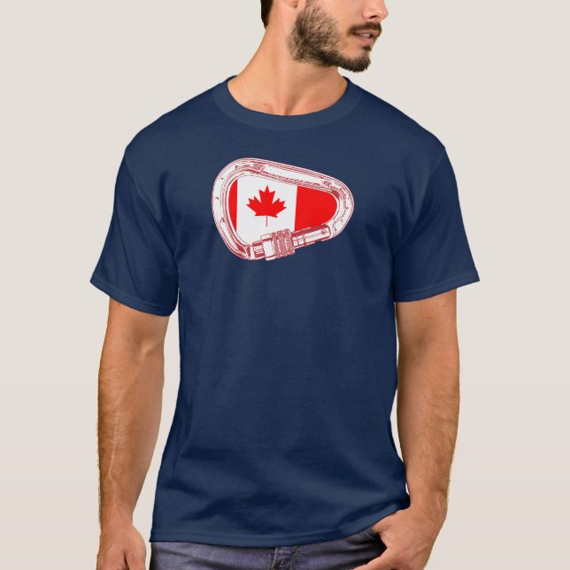 T-shirt Chemise carabiner Escalade du drapeau du Canada (Devant)