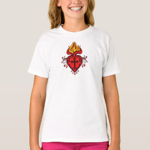 T-shirt Chemise Catholique Fille Sacré-Cœur de Jésus