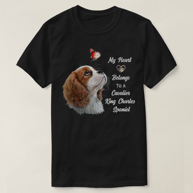 T-shirt Chemise Cavalier King Charles Spaniel, maman de ch (Design devant)