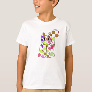 T-shirt Chemise Chat Cute Polka Dot Kitty