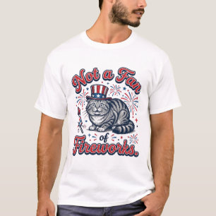 T-shirt Chemise Chat Effrayé Pas Fan de Feux d'Artifice (2
