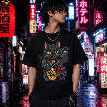 Chemise Chat Ninja Chanceux | Maneki Neko Ninja Te