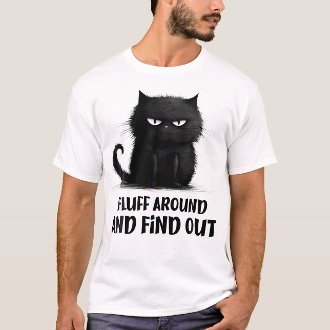 T-shirt Chemise Chat Se Déplie Autour Et Découvrez (Devant)