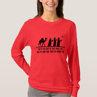 T-shirt Chemise chrétienne de Noël LS de trois dames de