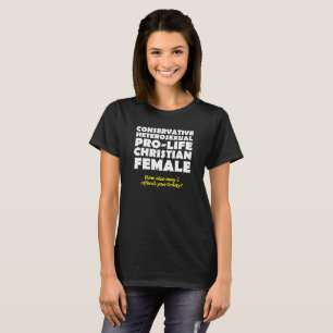 T-shirt Chemise chrétienne féminine pro-vie humoristique