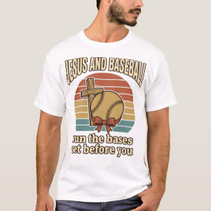 T-shirt Chemise chrétienne vintage Jésus et baseball