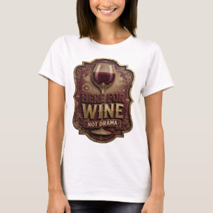 T-shirt Chemise citation dorée ludique ICI POUR LE VIN PAS