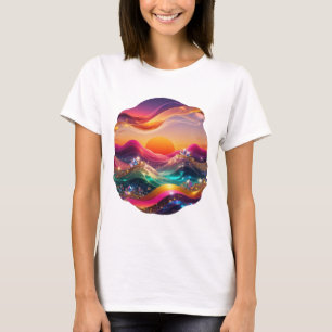 T-shirt Chemise Citation Plage Coucher de Soleil Argent Cl