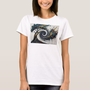 T-shirt Chemise Citation TREE SPIRAL Or Doré