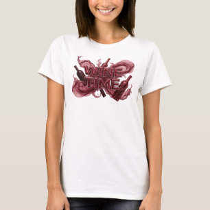 T-shirt Chemise citation WINE TIME Rouge Tendance