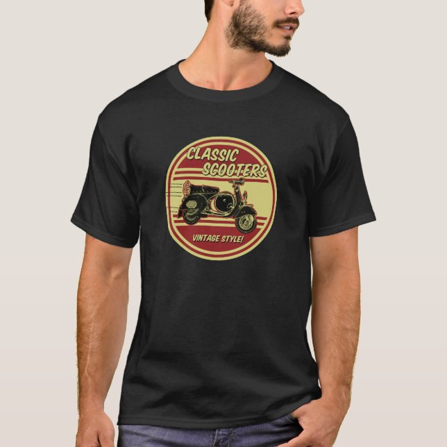 T-shirt Chemise classique de rondeau de scooter (Devant)
