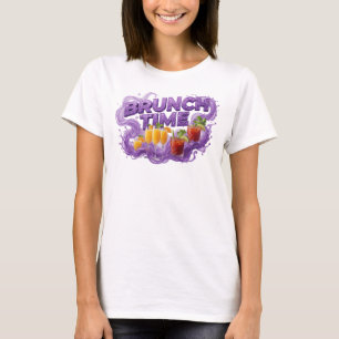 T-shirt Chemise Classique Violette BRUNCH TIME Statement