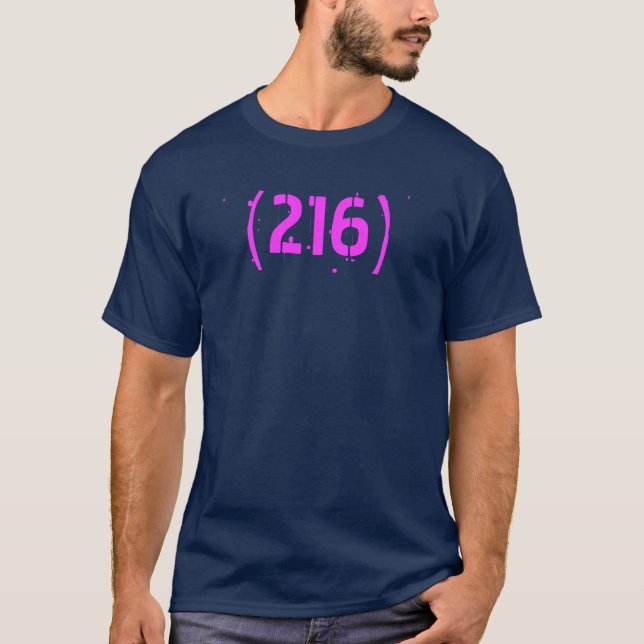 T-shirt Chemise Cleveland d'indicatif régional 216 (Devant)