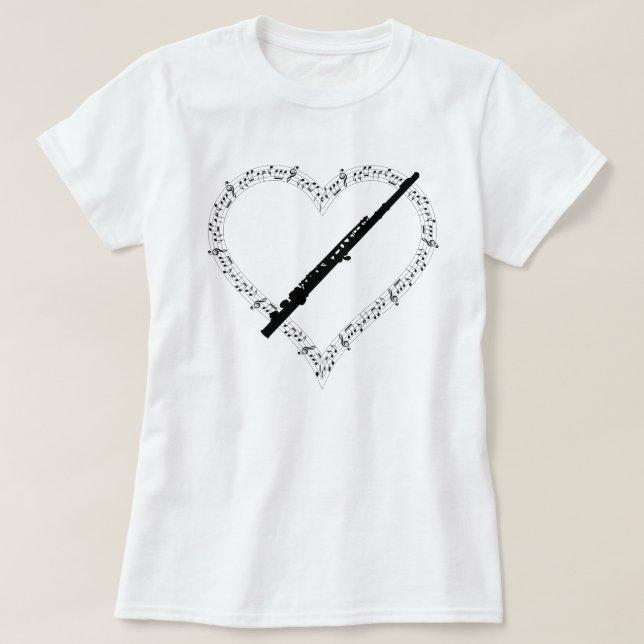 T-shirt Chemise Coeur Flûte (Design devant)