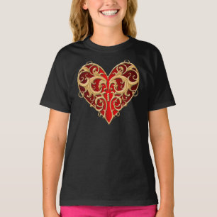 T-shirt Chemise Coeur Rouge Filigree